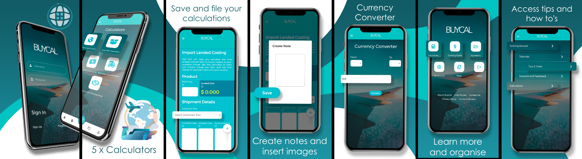 BuyCal app screenshots